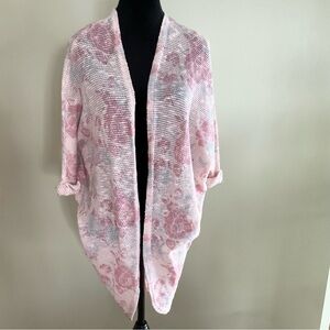 Mudd Pink Floral Open-Front‎ Cardigan